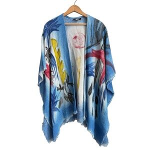 DILEMMA New York Abstract Kimono Cardigan Art to Wear  Open Front OS